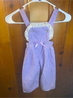 Vintage 80s Stone Apparel Lavender Corduroy Romper